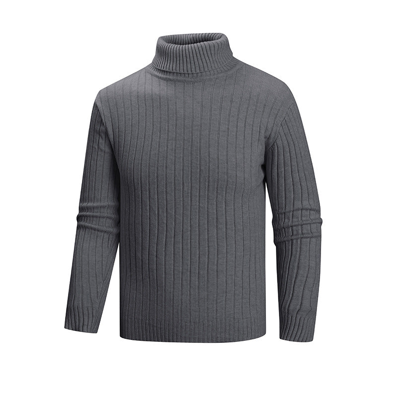 Herren eleganter Pullover mit hohem Kragen und feiner Rippenstruktur Krohn-e