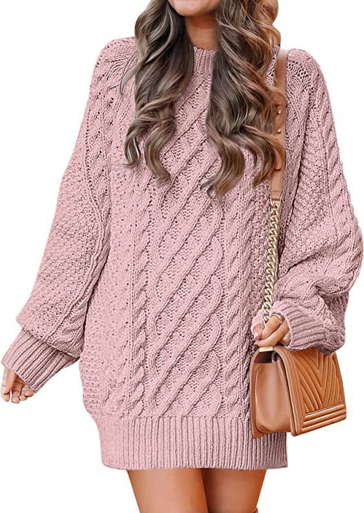 Damen Großer Strickpullover mit Zopfmuster und lässigem Schnitt Krohn-e