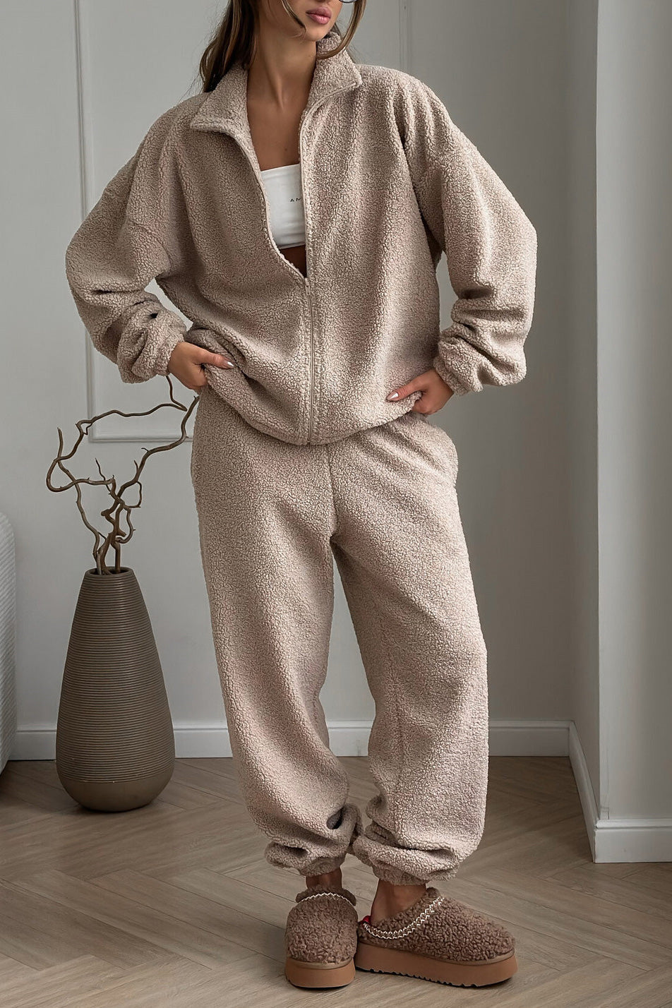 Krohn-e | Lift Polar Fleece Strickjacke und Hosen Satz