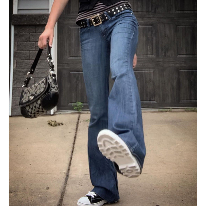 Damen Weit geschnittene Bootcut Jeans mit lässigem Schnitt und mittlerer Taille Krohn-e