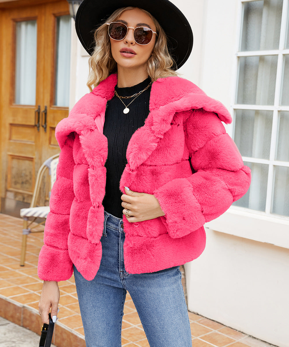 Damen Fleece-Puffjacke mit Kapuze Krohn-e