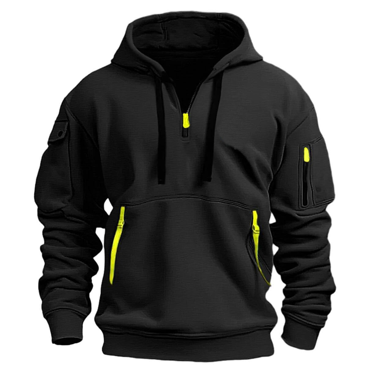 Herren funktionaler Kapuzenpullover mit modischen Reißverschlusstaschen Krohn-e
