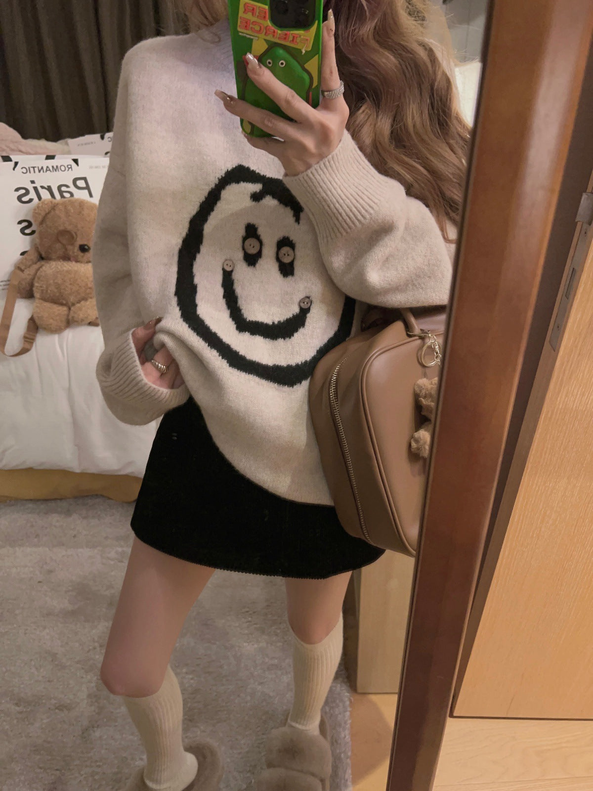 Damen Strickpullover mit lässigem Smile-Motiv und komfortabler Passform Krohn-e
