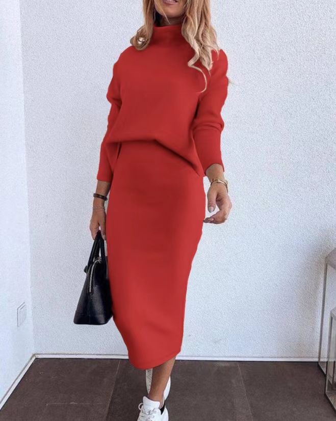 Damen Strickkleid mit lockerem Schnitt und hohem Kragen Krohn-e