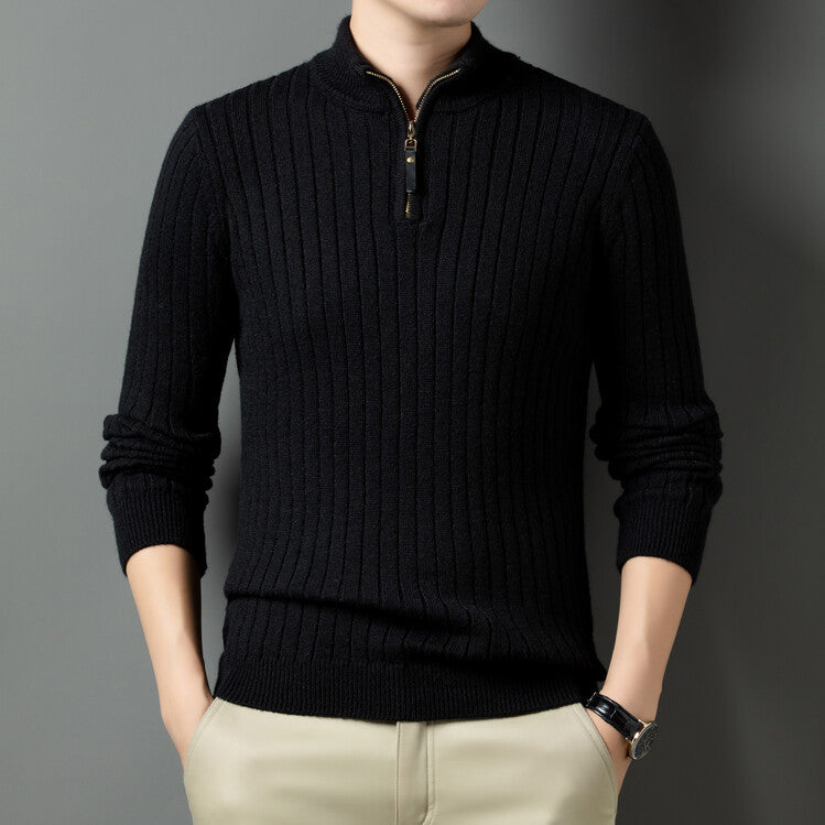 Herren Pullover mit modernem Stehkragen und ergänzendem Reißverschluss Krohn-e