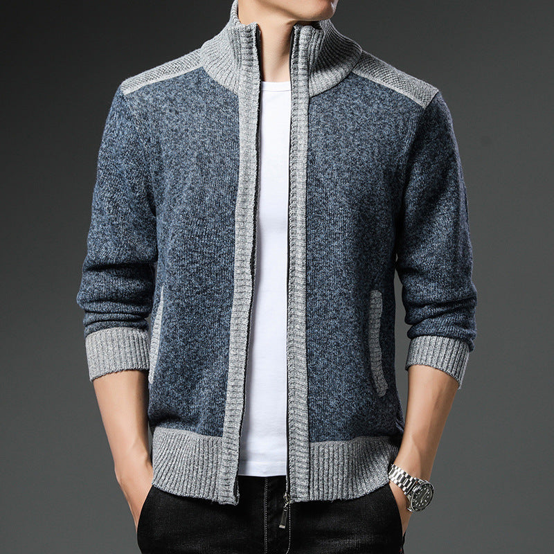 Herren Strickjacke mit hohen Kragen und praktischen Taschen Krohn-e