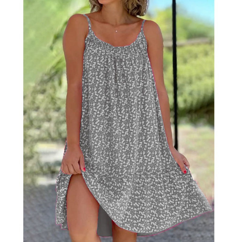 Krohn-e: Elegantes, ausgestelltes Blumen-Slipdress