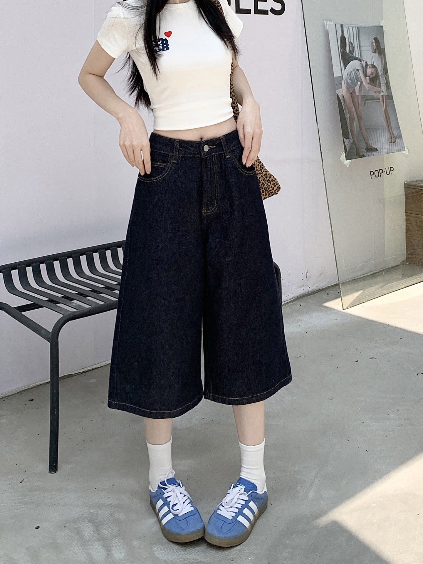 Damen Weite Denim-Culotte mit modischem Schnitt Krohn-e