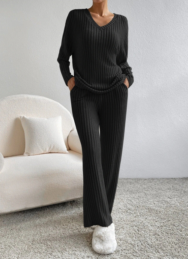 Damen Strick-Loungewear-Set im modernen Rippenmuster Krohn-e