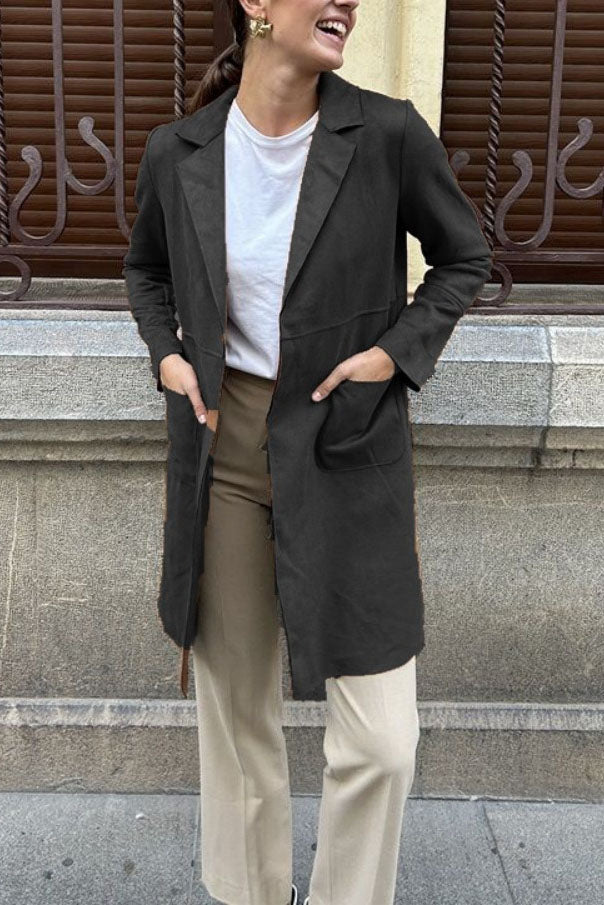 Krohn-e | Langer Wildleder Trenchcoat
