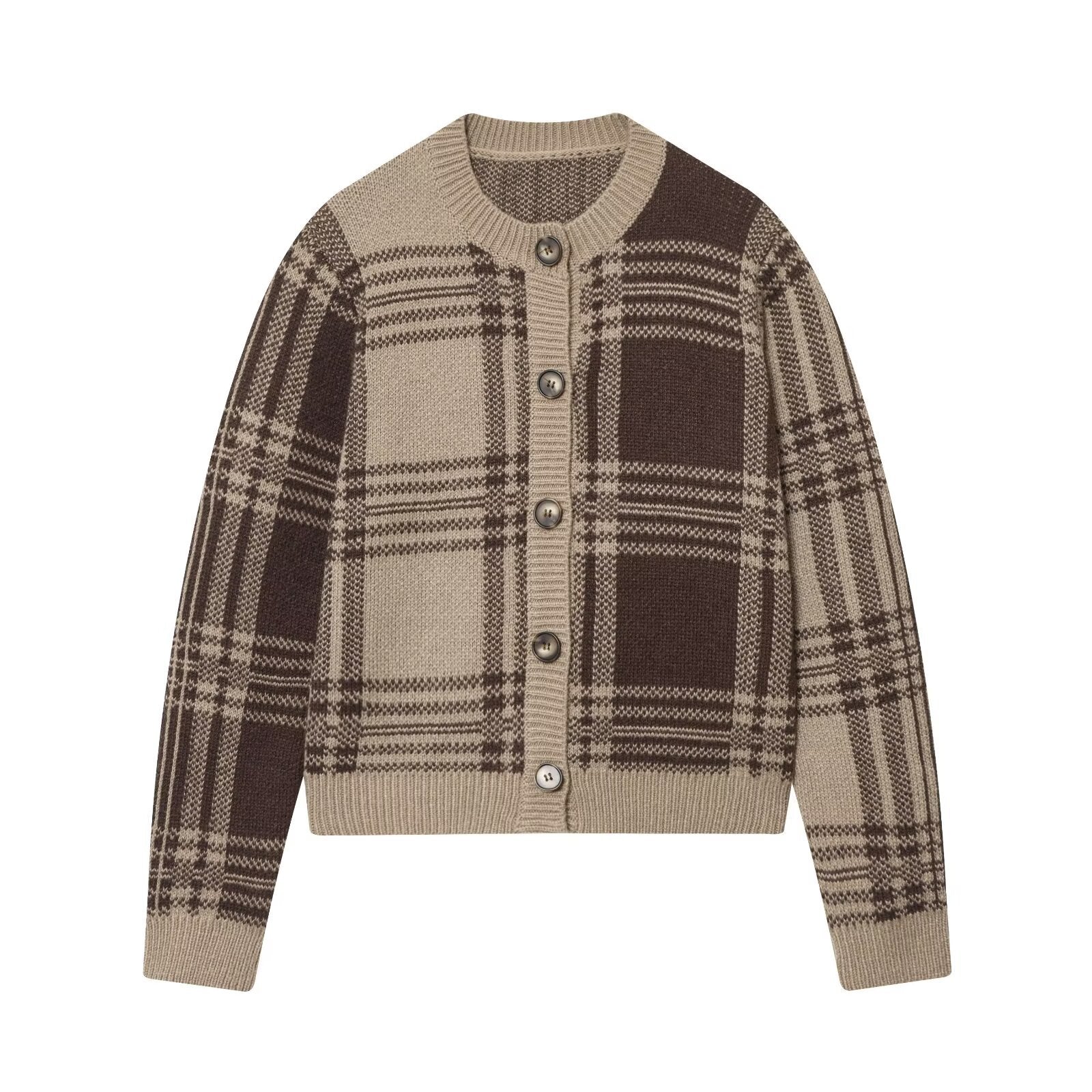 Damen Gemusterte Strickjacke mit Knopfdetails Krohn-e