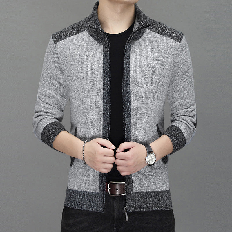 Herren Strickjacke mit modischem Zipper und hochgeschlossenem Kragen Krohn-e