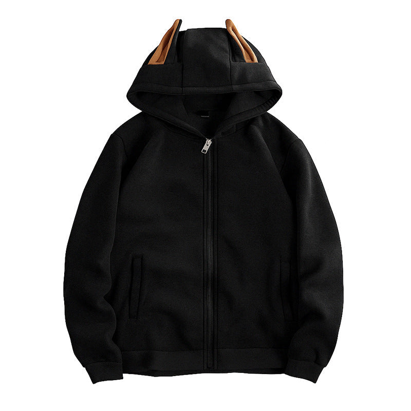 Damen Kapuzenjacke mit kreativen Ohren-Details und praktischem Reißverschluss Krohn-e