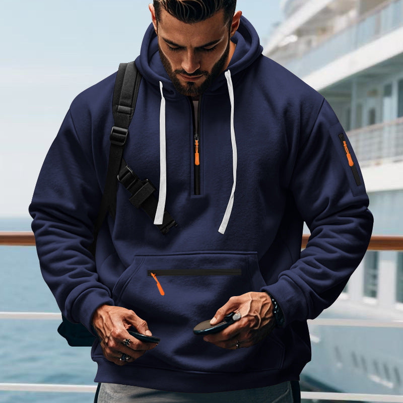 Herren sportlicher Hoodie mit praktischen Reißverschlusstaschen Krohn-e