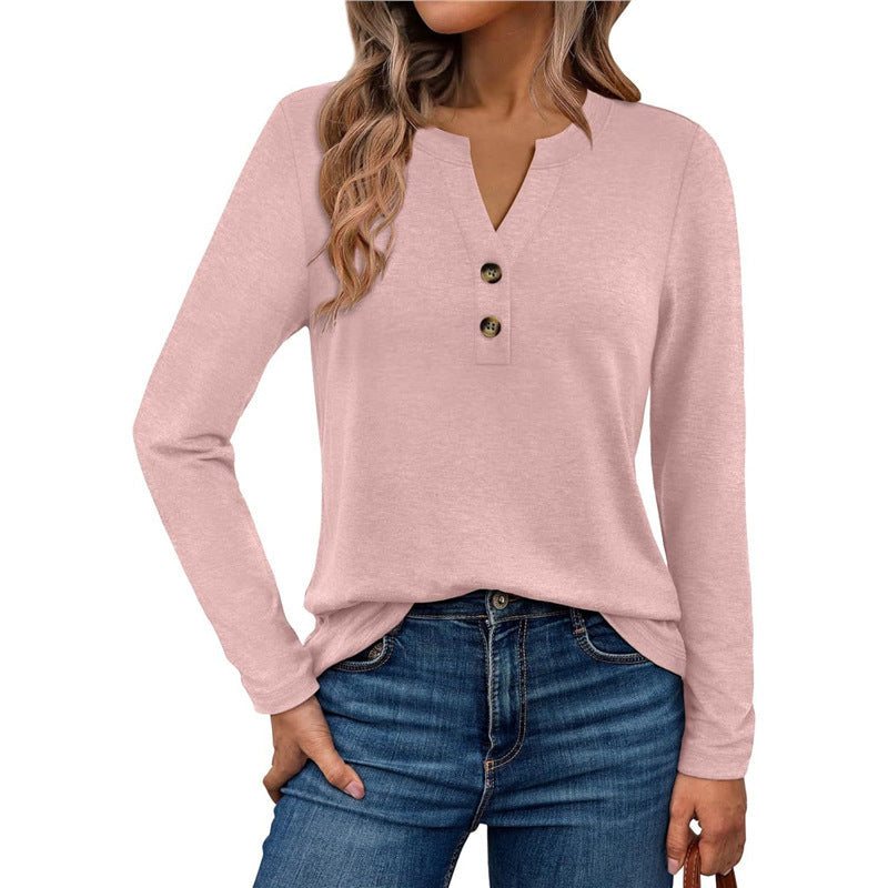 Damen Langarmshirt mit Knopfdetails Krohn-e