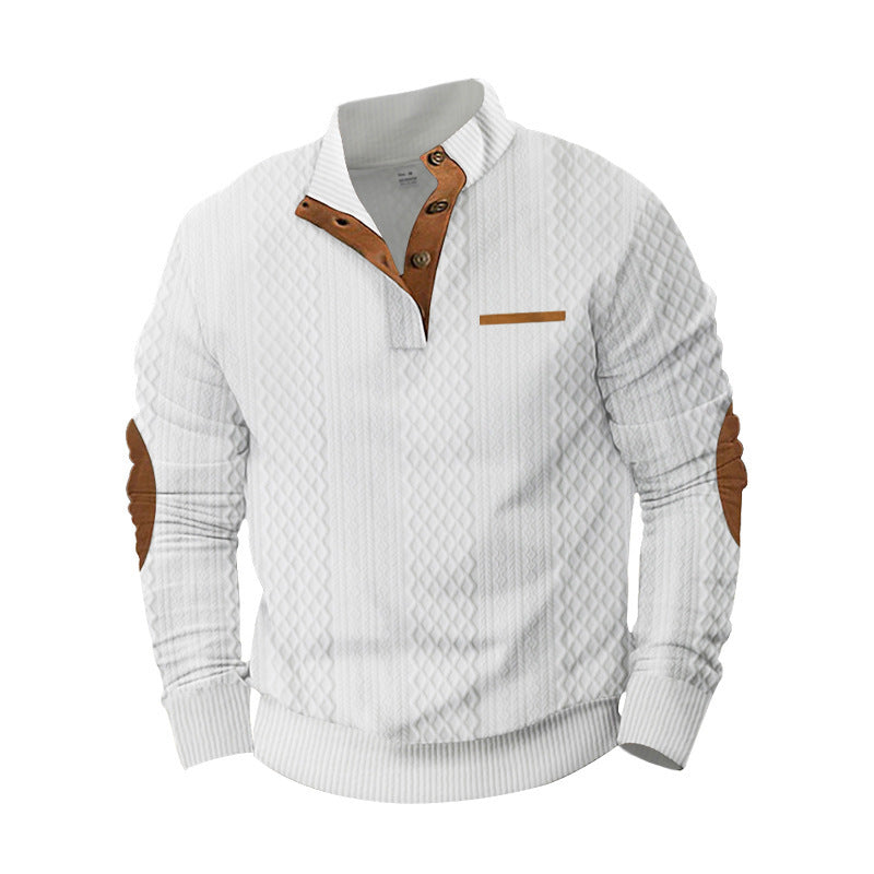 Herren komfortabler Strickpullover mit strukturiertem Design und eleganten applikationen Krohn-e