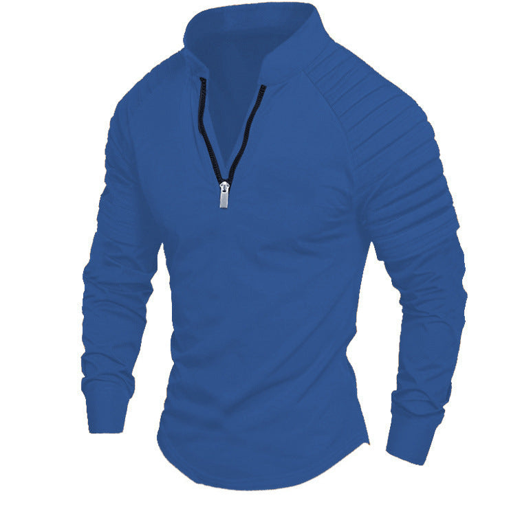 Herren Trainingsshirt mit hohem Kragen und dezentem Reißverschluss Krohn-e