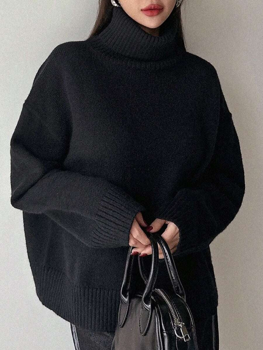 Damen oversized Rollkragenpullover aus weichem Material Krohn-e