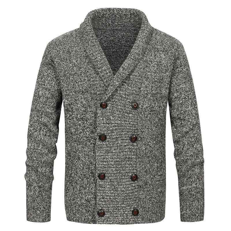 Herren Strickjacke mit modernem Schalkragen und dekorativen Knöpfen Krohn-e