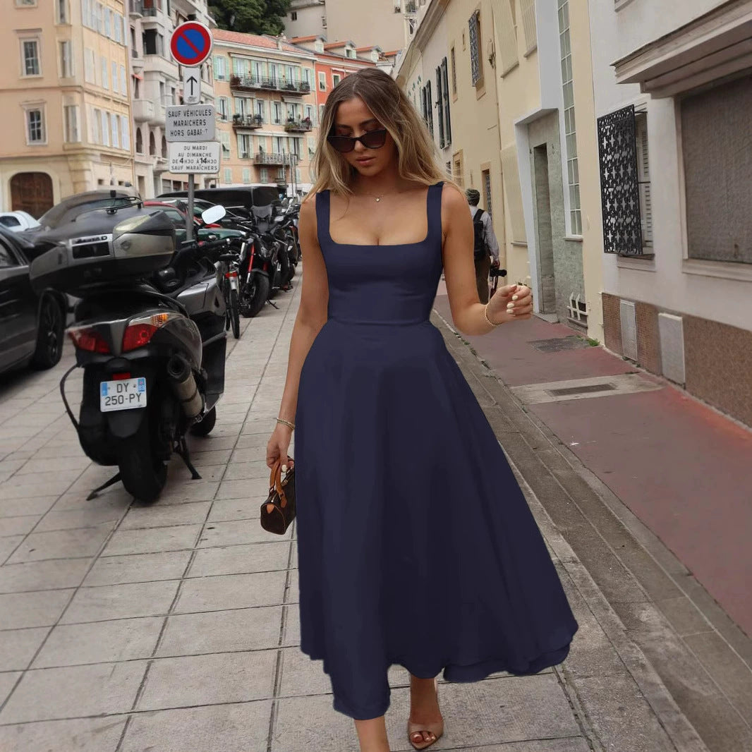 Damen Elegantes Maxikleid mit traumhaftem A-Linien Schnitt und schickem Quadrat-Ausschnitt Krohn-e