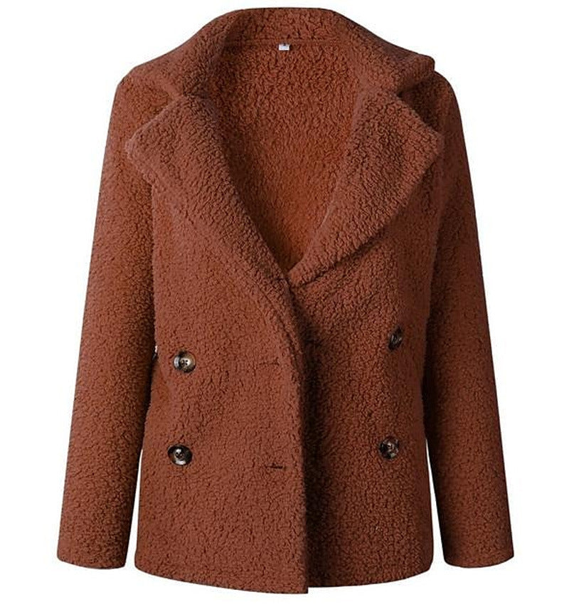 Damen Flauschiger Doppelreiher Blazer aus Kunstfell Krohn-e