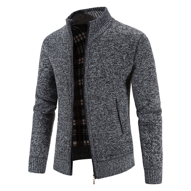 Herren modische Strickjacke mit hochgeschlossenem Kragen und praktischen Taschen Krohn-e