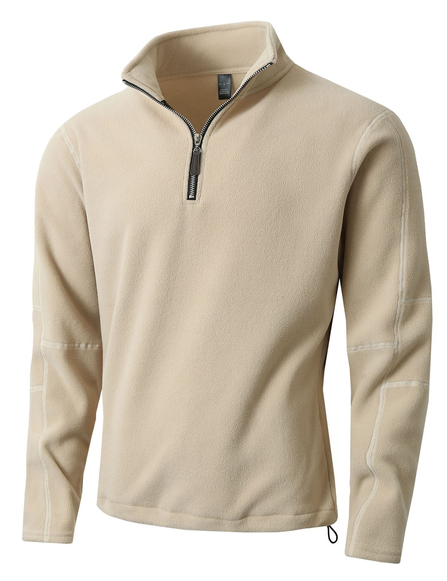 Herren Fleece-Pullover mit halblangem Reißverschluss und Stehkragen Krohn-e