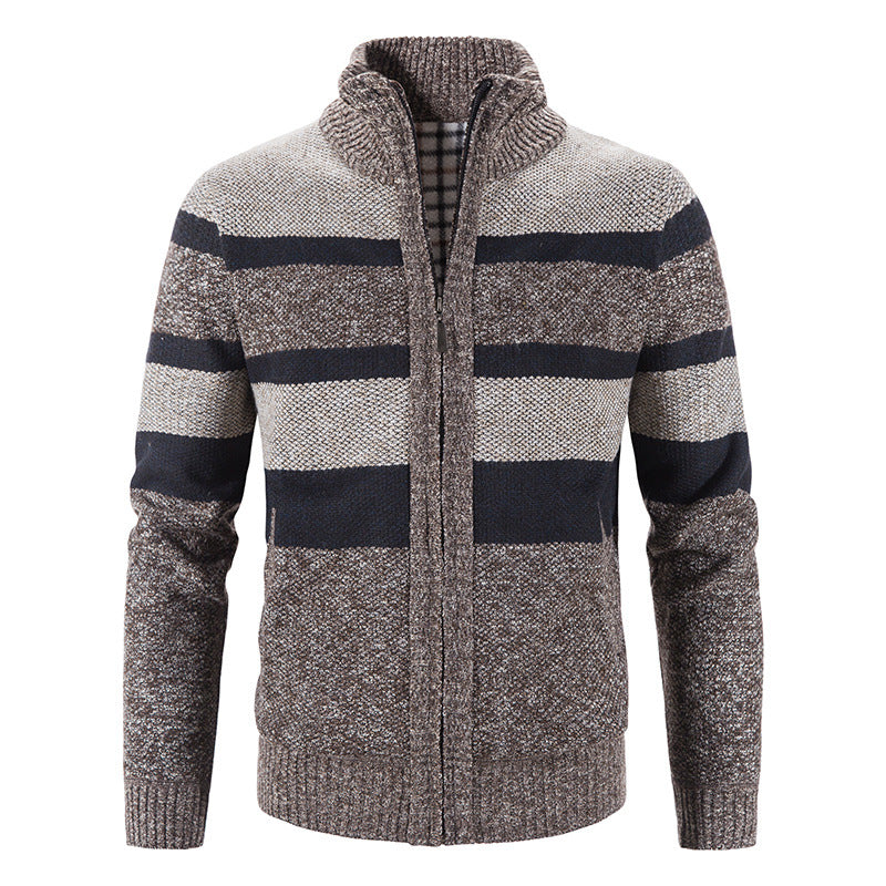 Herren modische Strickjacke mit Stehkragen und Reißverschluss Krohn-e