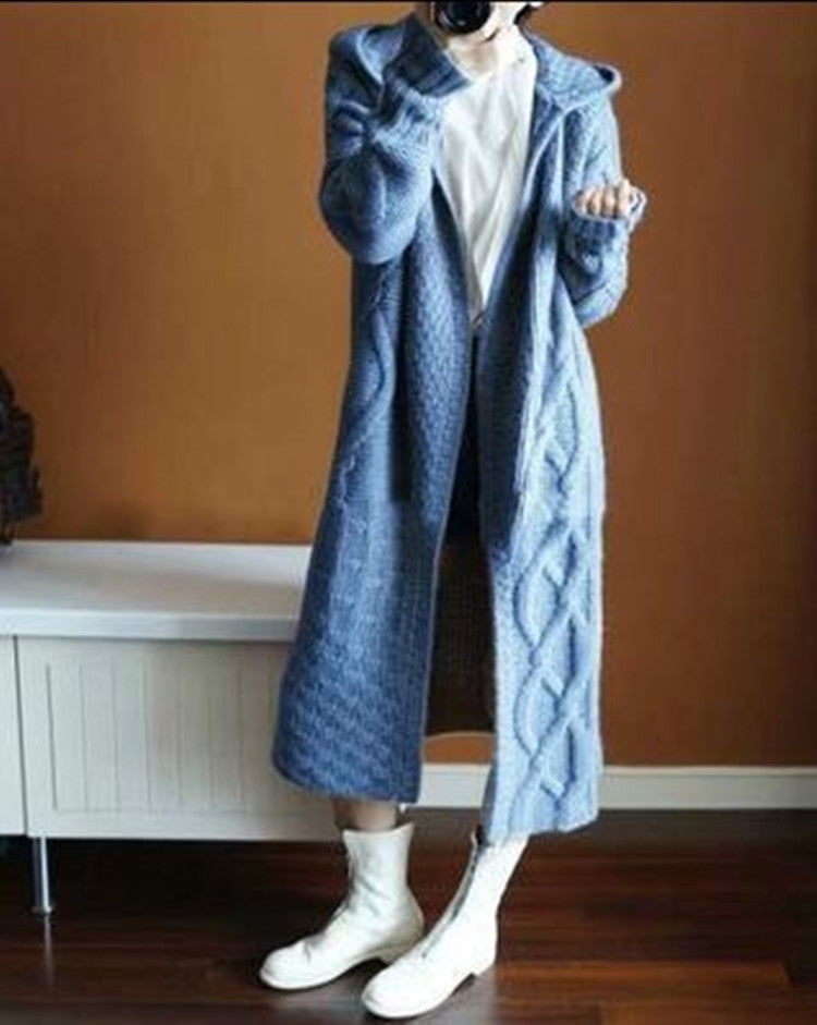 Damen Strickjacke mit Kapuze und feinem Textilmuster Krohn-e
