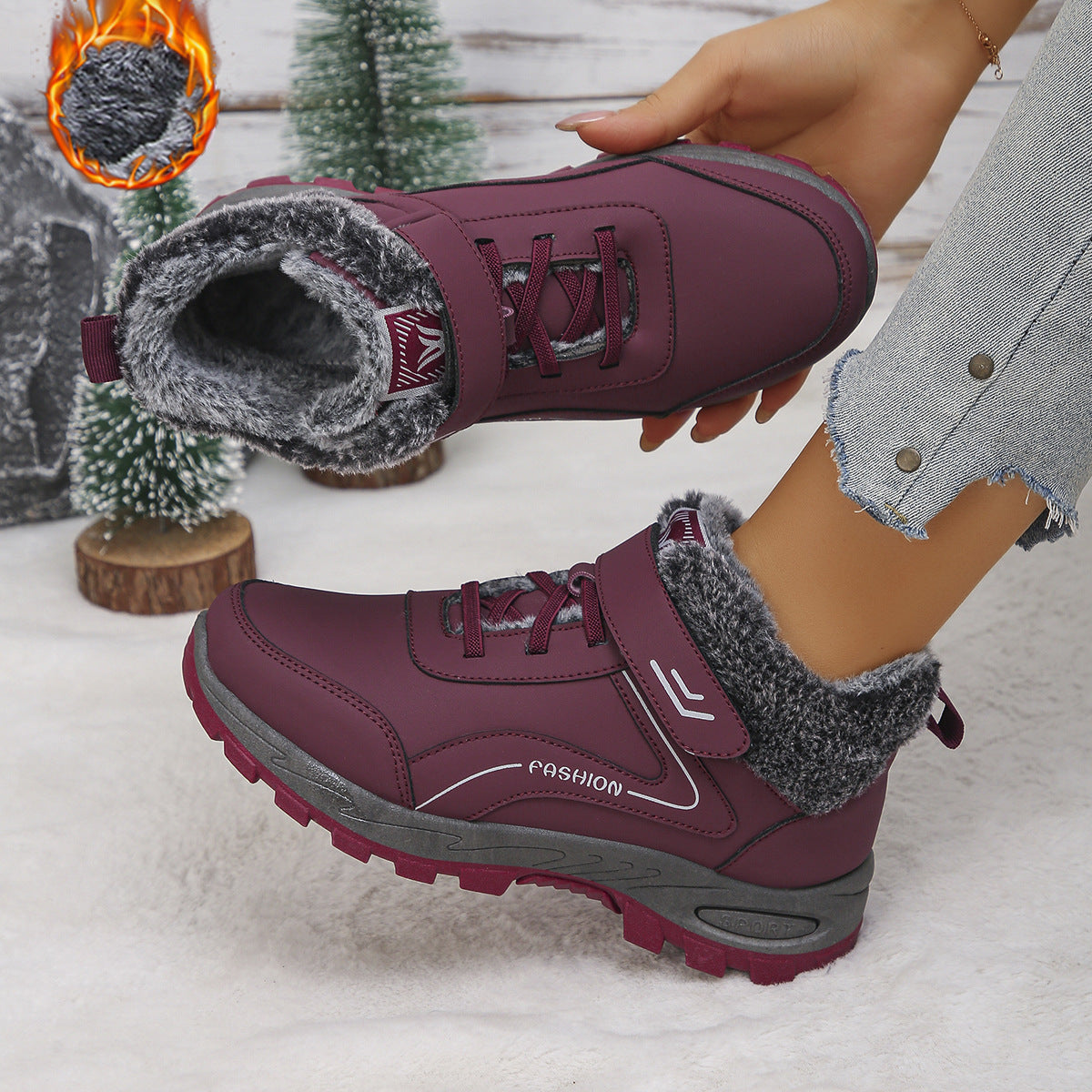 Damen Winterstiefel mit Warmfutter und rutschfester Sohle Krohn-e