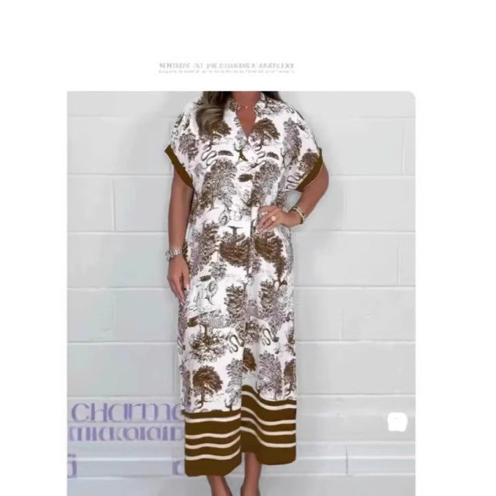 Fudus | Lockeres Kurzarmkleid mit Druck