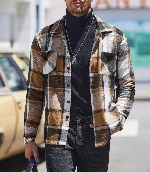 Herren lässige Karomuster Hemdjacke Krohn-e