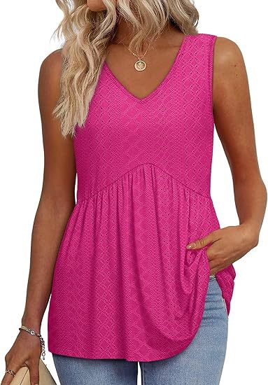 KROHN-E Damen Casual Top Ärmellos Relaxed Fit Vielseitig