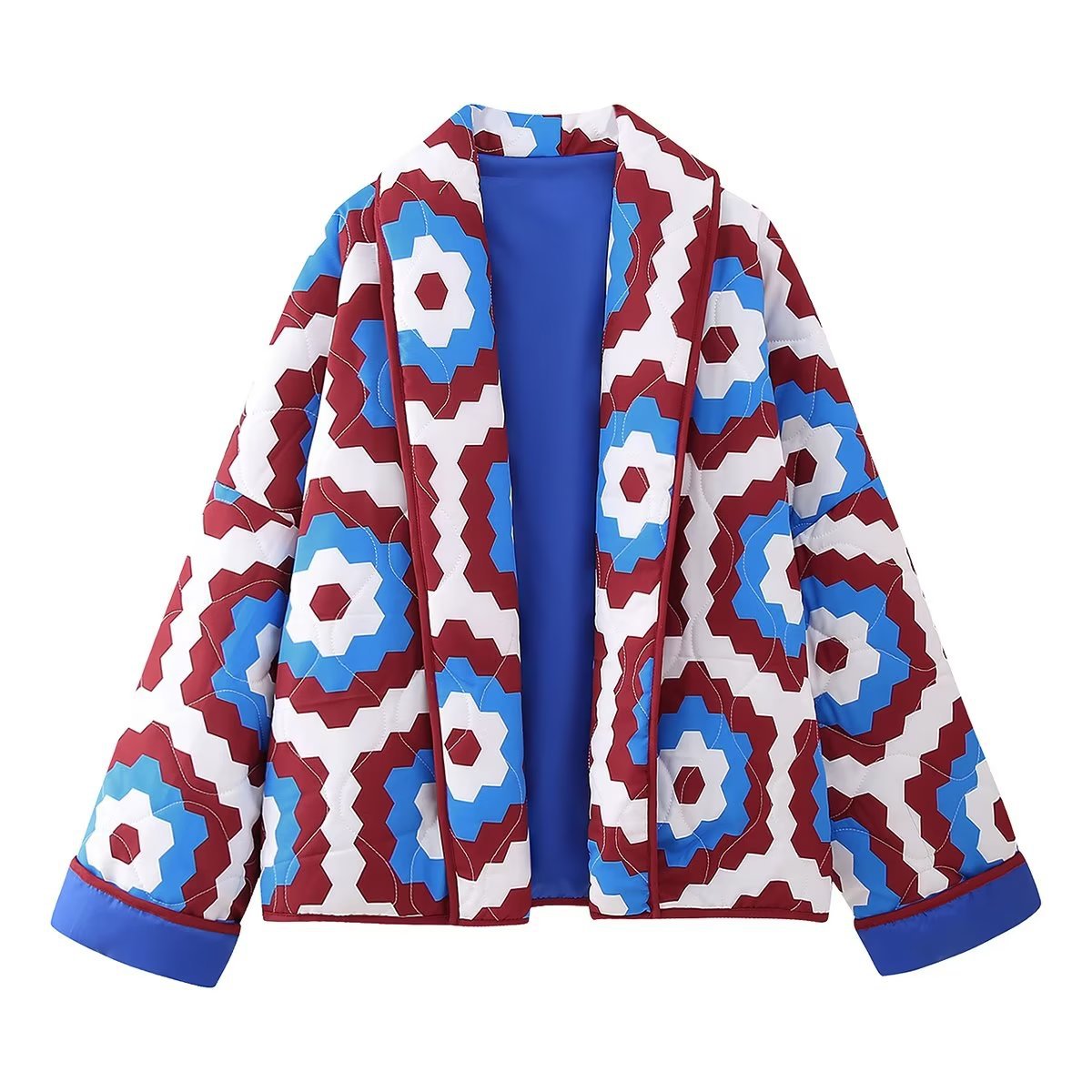 Damen Steppjacke mit geometrischem Muster und weichem Innenfutter Krohn-e