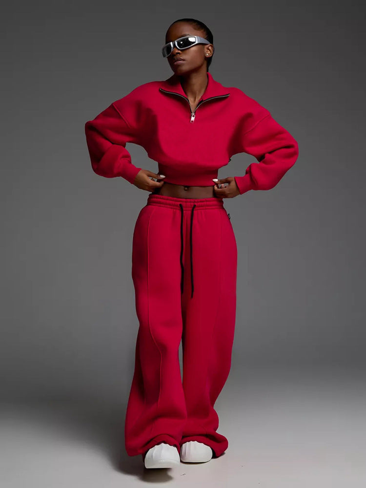 Damen lässiges und oversized Sweatset mit Reißverschluss Krohn-e