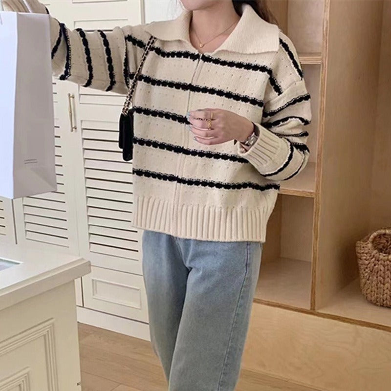 Damen gestreifter Strickpullover Krohn-e