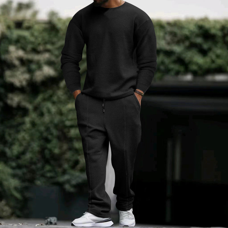 Herren lässiges Sweatshirt und Jogginghose Set mit strukturiertem Stoff Krohn-e