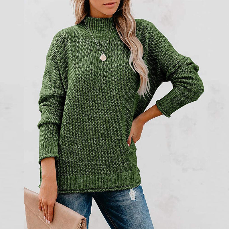 Damen Grobstrickpullover mit hochgeschlossenem Kragen und lässiger Passform Krohn-e