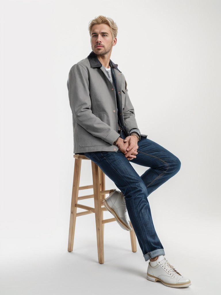 Herren zeitlose Jacke mit strukturiertem Design Krohn-e