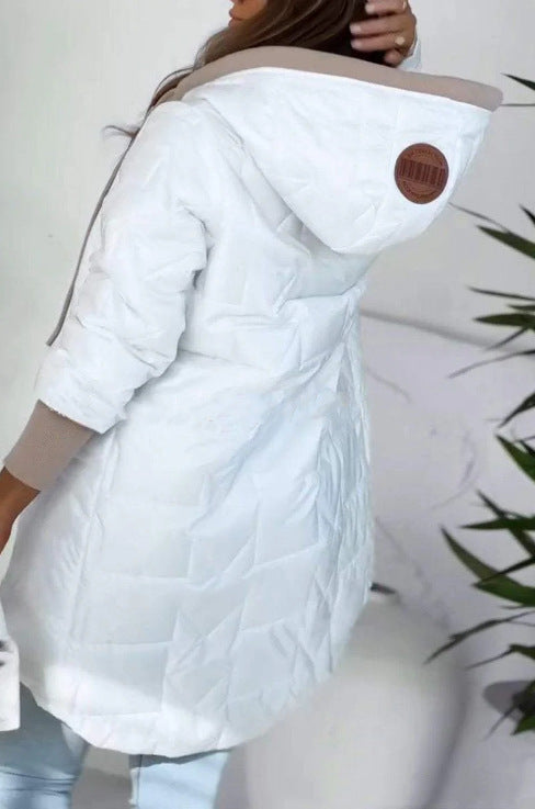Damen Lässige Steppjacke mit Kapuze und großen Taschen Krohn-e