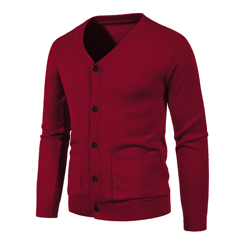 Herren Eleganter V-Ausschnitt Strickcardigan Krohn-e