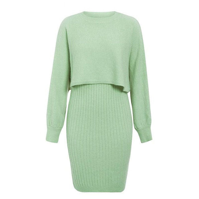 Damen Strickkleid mit lässiger Cropped-Oberfläche Krohn-e
