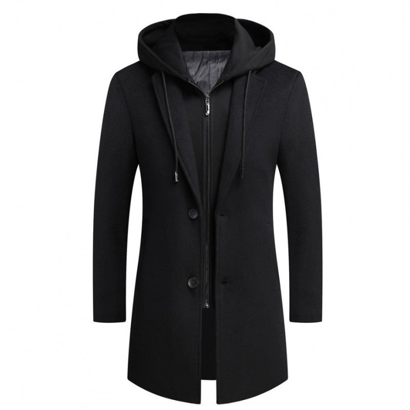 Damen modische Longjacke mit abnehmbarer Kapuze und trendigem Innenfutter Krohn-e