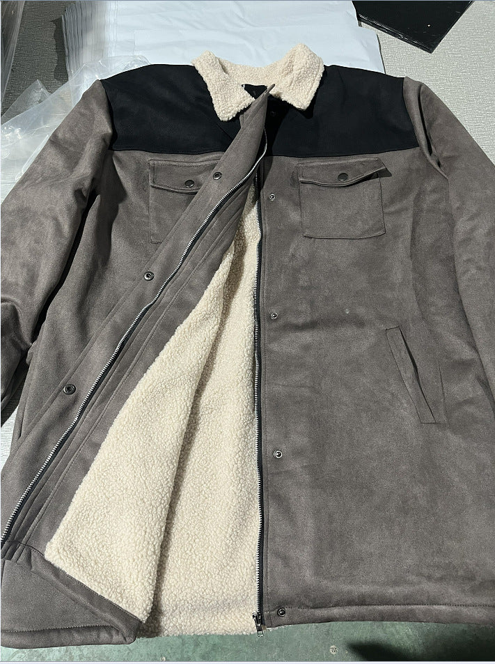 Herren verspielt schicke Wildlederjacke mit warmem Fleecefutter Krohn-e