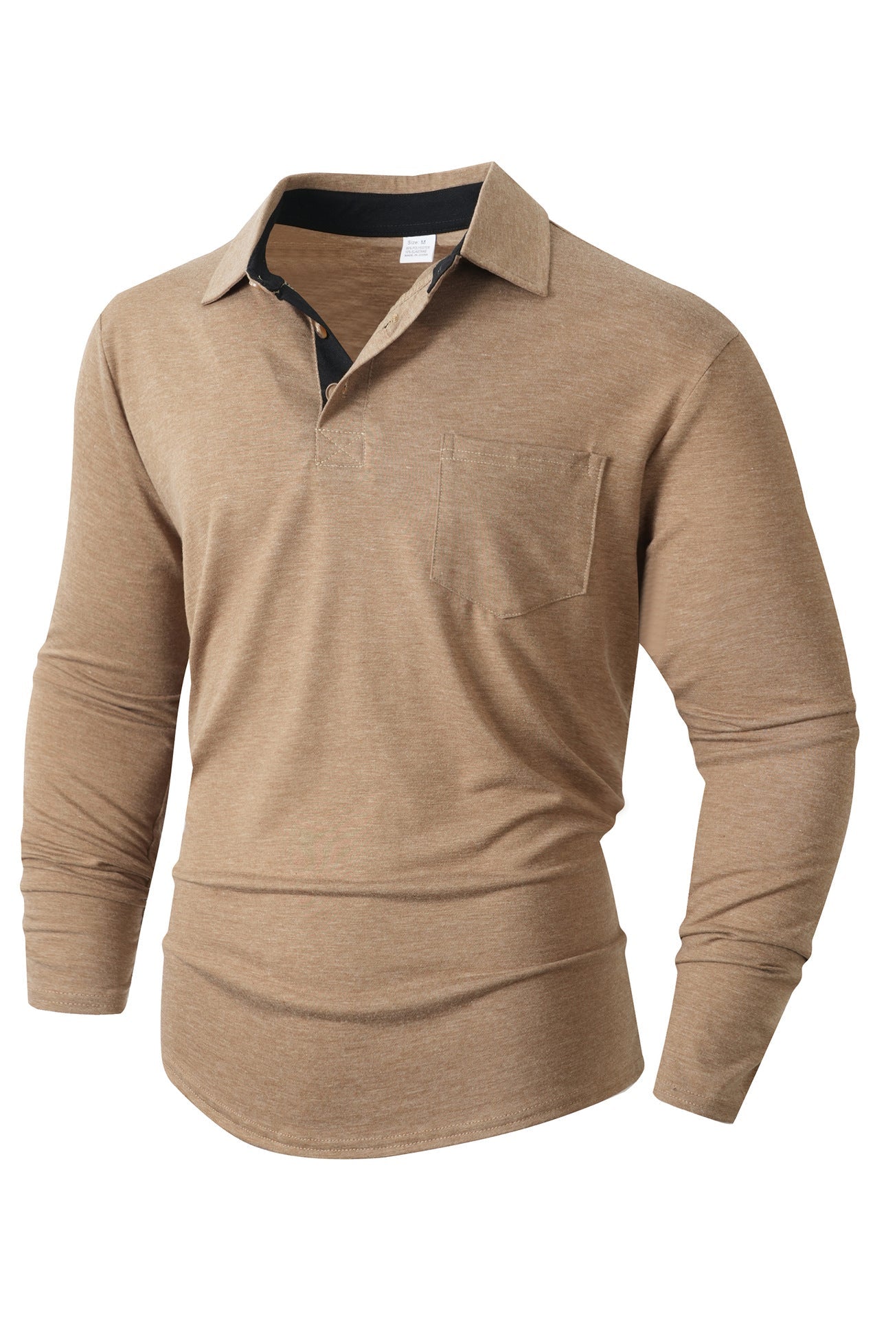 Herren elegantes Langarm Poloshirt mit modernem Kragen und leichtem Stretch Krohn-e