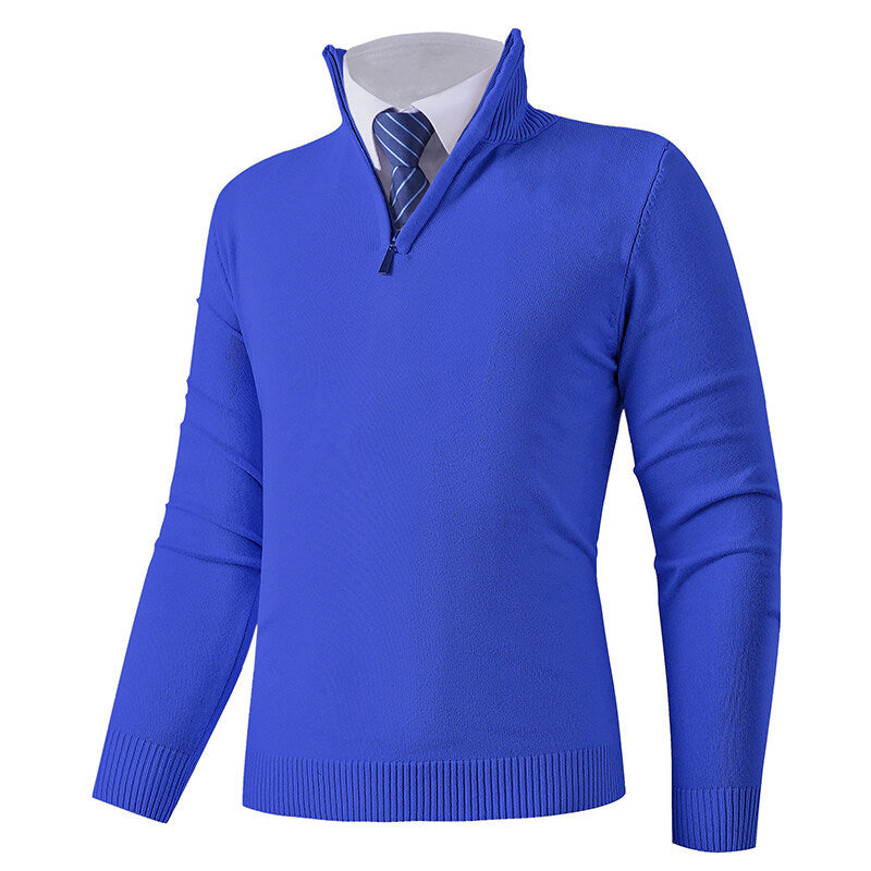 Herren Strickpullover mit modernem Reißverschluss und elastischem Saum Krohn-e