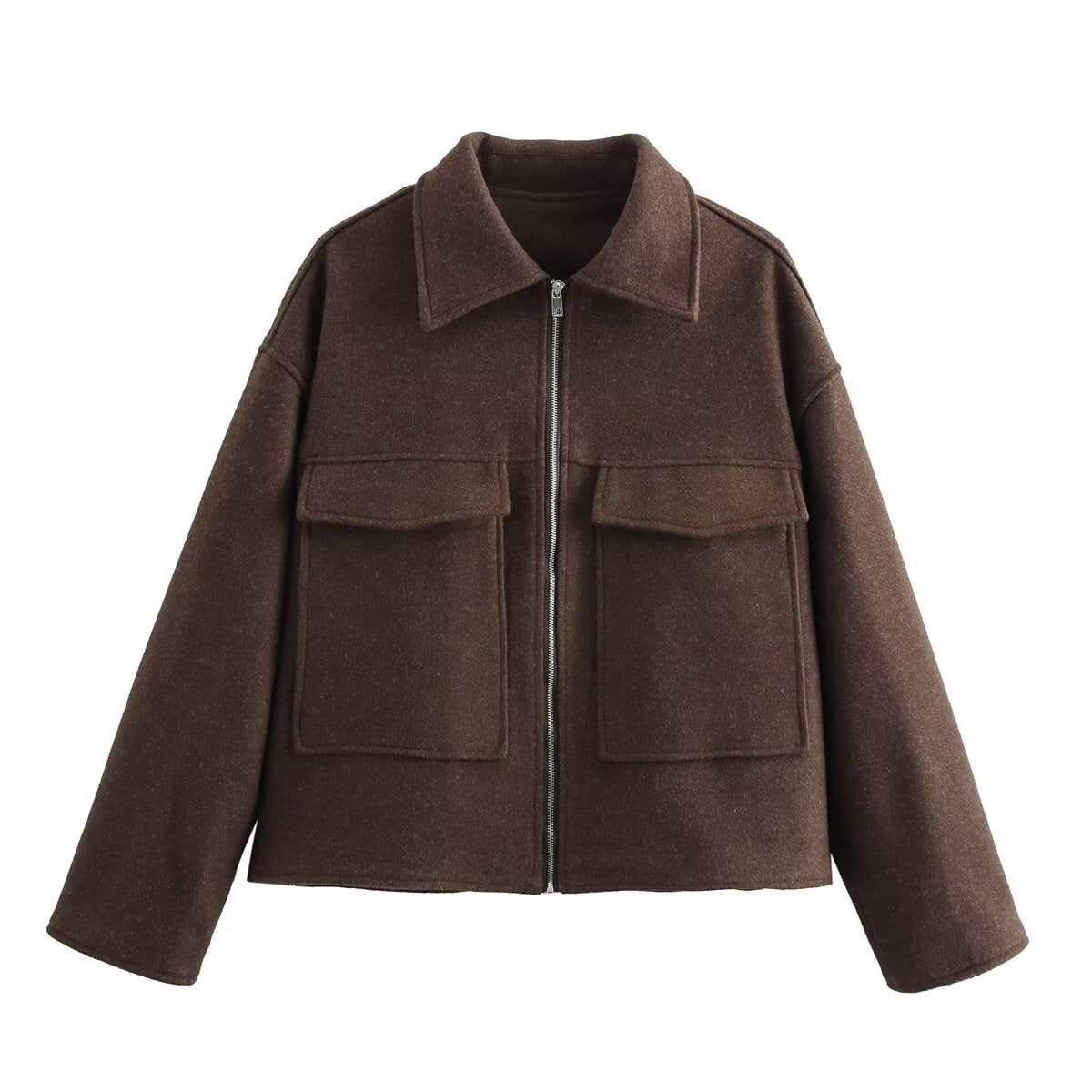 Damen Wool-Blend Jacke mit großen Brusttaschen Krohn-e