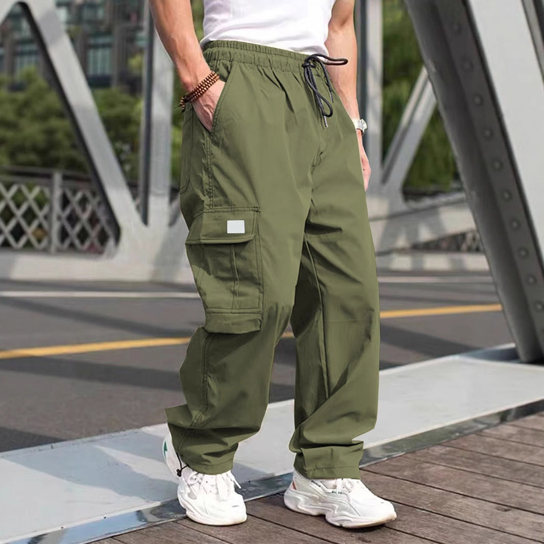 Herren lässige Cargo-Hose mit elastischem Bund und multifunktionalen Taschen Krohn-e