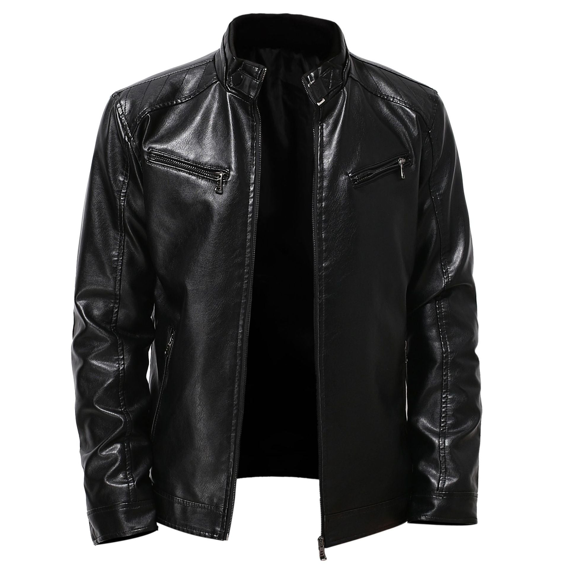 Herren stylische Kunstleder-Motorradjacke im Biker-Stil Krohn-e