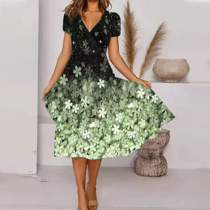 Fudus Elegantes Blumenmuster-Wickelkleid